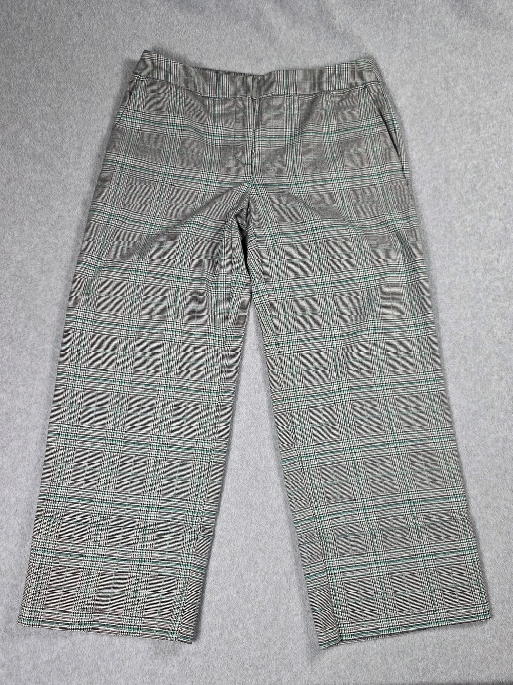 Worthington Gray Plaid Wide Leg Pants with Green Windowpane